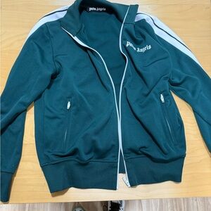 Palm Angels Teal Jacket with White Detail